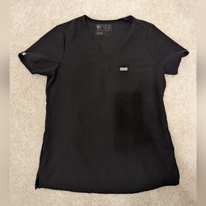 Figs Catarina Black 1 Pocket Scrub Top Small